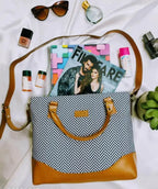 BEAUTIFUL CHEVRON PRINTED HANDBAG WITH SLING