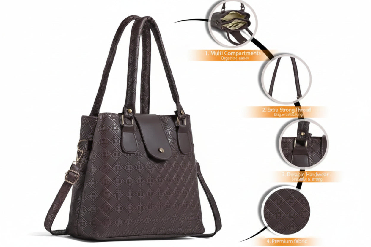 Classic Fancy Women Handbags brown