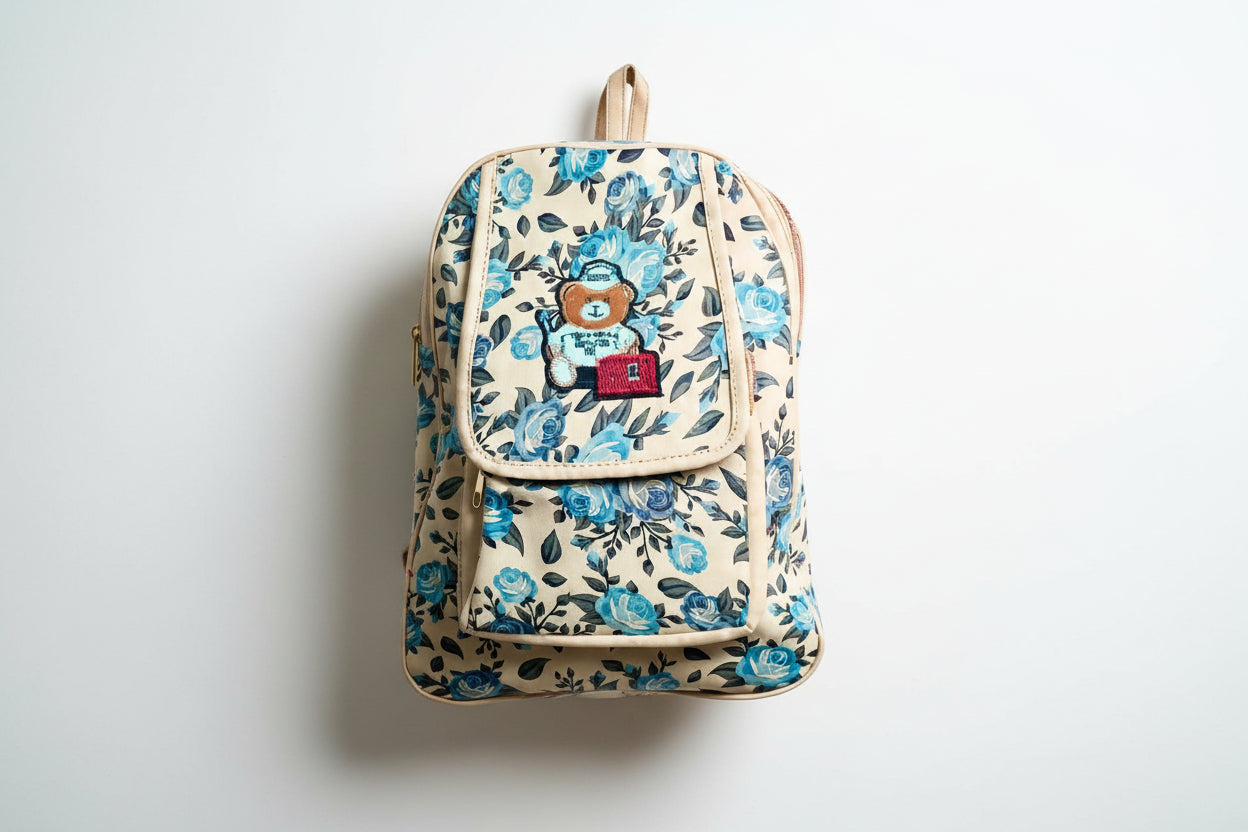 Rose floral womens college bag