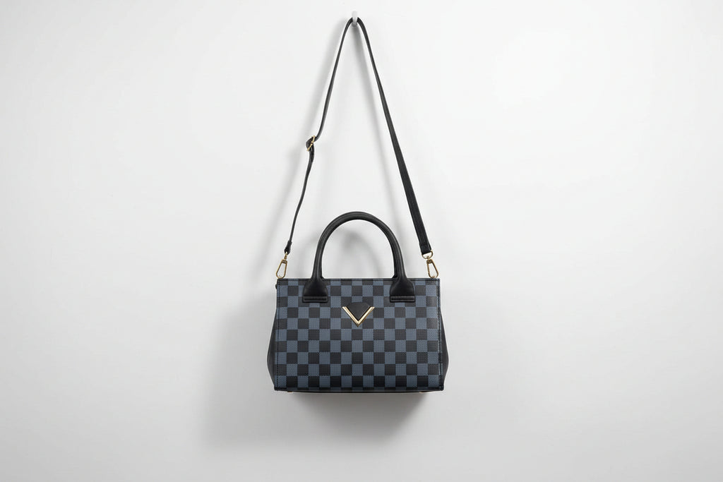 Designer check print sling Bag