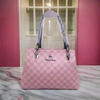 Checkered Pattern PU Tote Bag