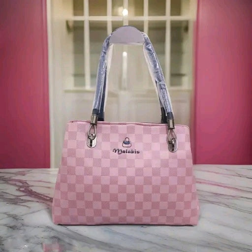 Checkered Pattern PU Tote Bag