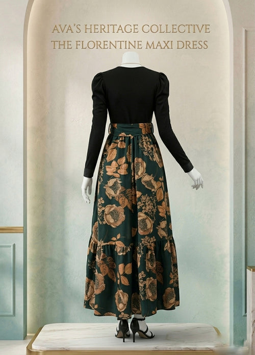 Elegent floral print Maxi dress