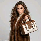 Brown White sling Bag