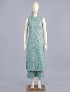 Stylish Rayon Printed sleeveles Kurta With Palazzos Set For Women