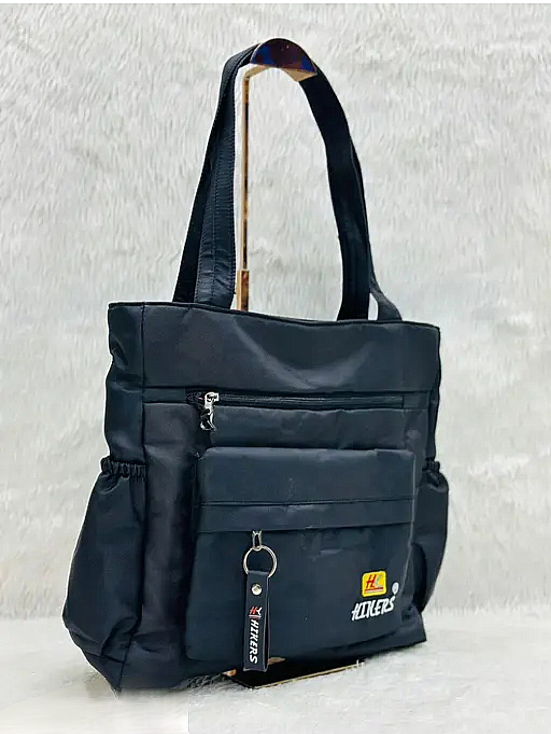 Black poly tote Bag