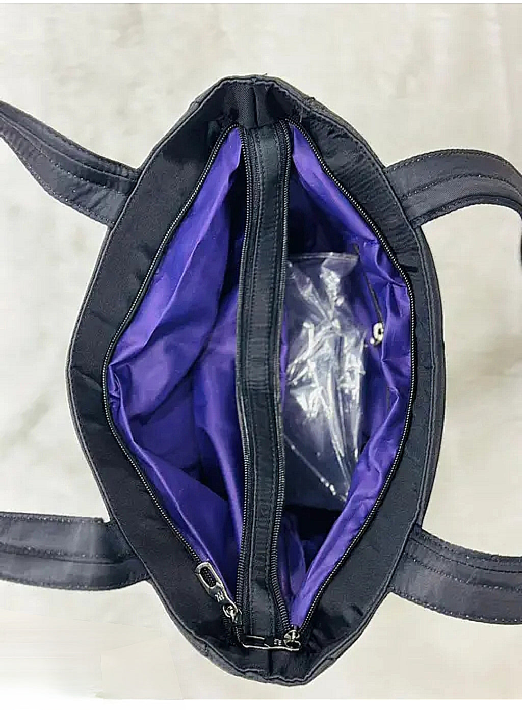 Black poly tote Bag