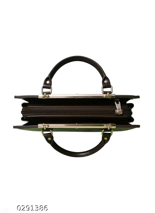 Dual-Tone Handbag with Crossbody Strap