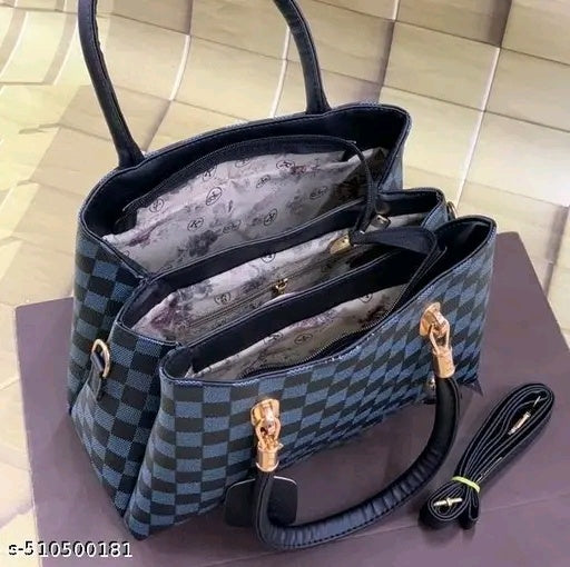 Checkered Pattern PU Tote Bag