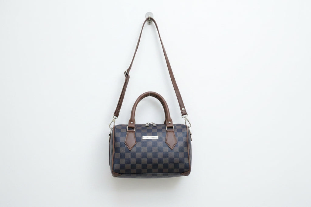 Stylish brown checkered sling Bag