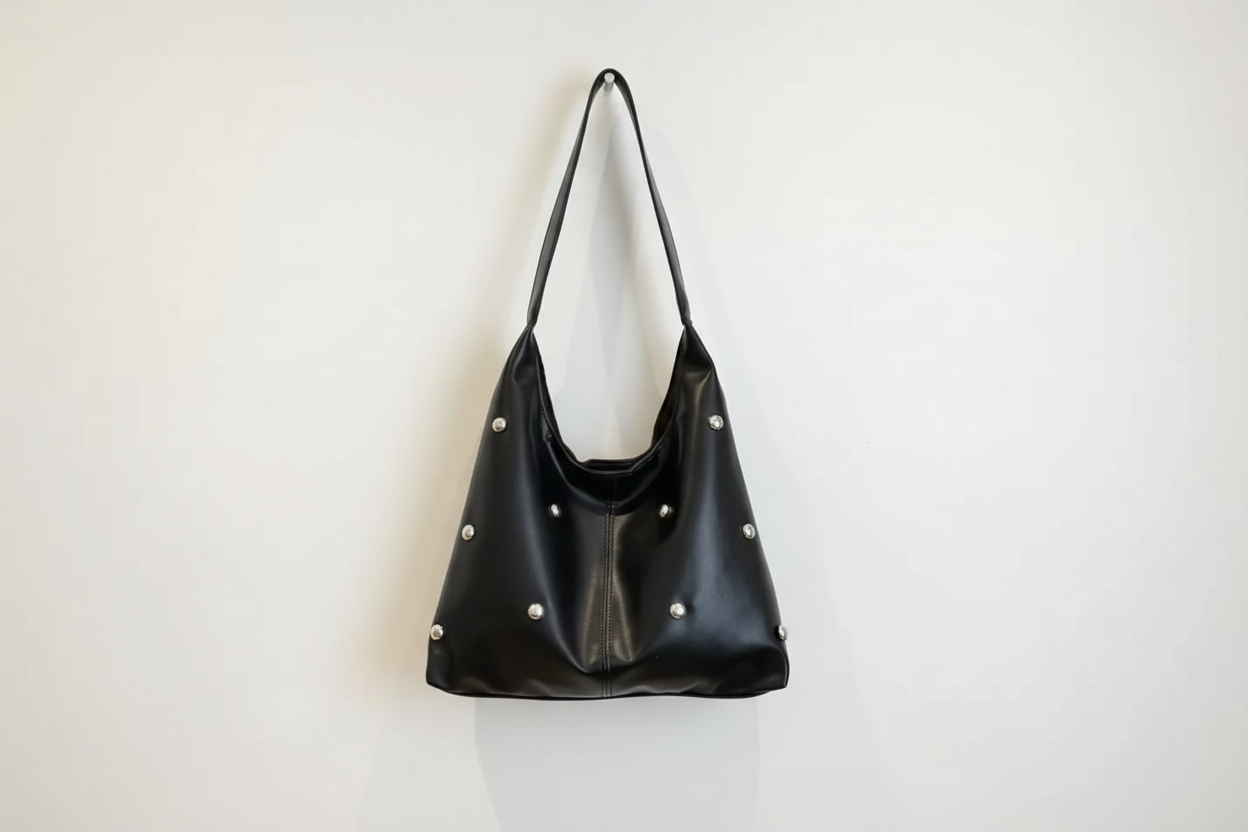 Elegant studded black tote Bag
