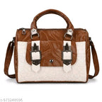 Brown White sling Bag