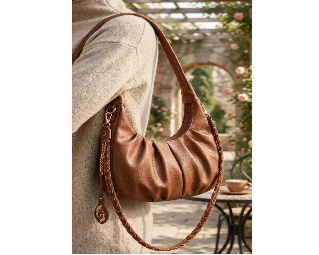 Faux leather hobo
