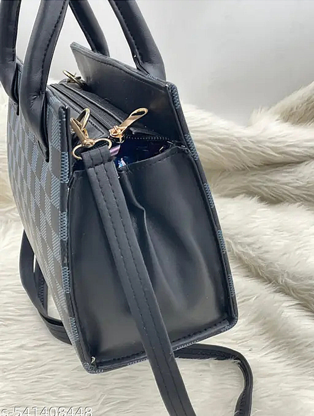 Designer check print sling Bag