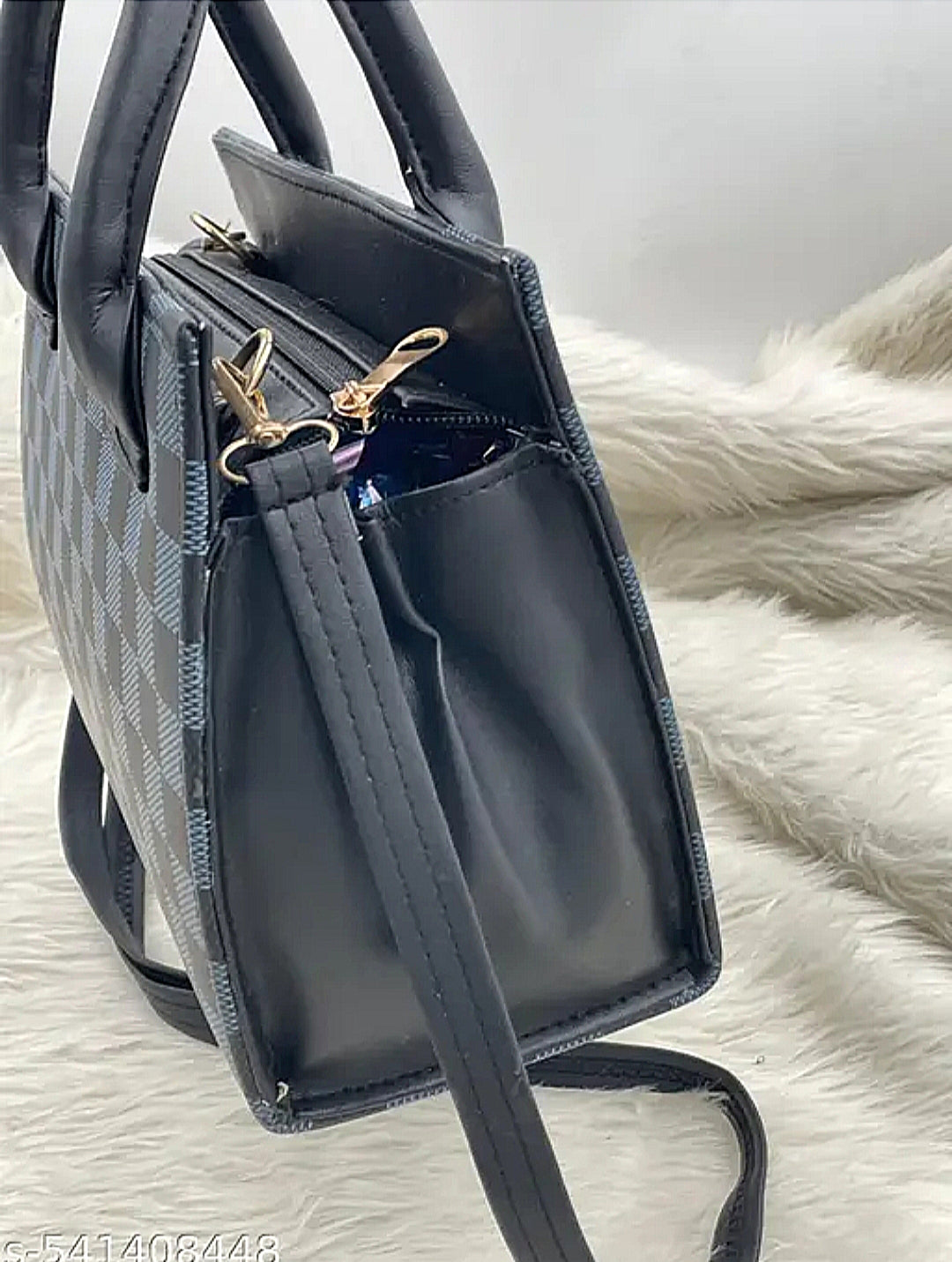 Designer check print sling Bag