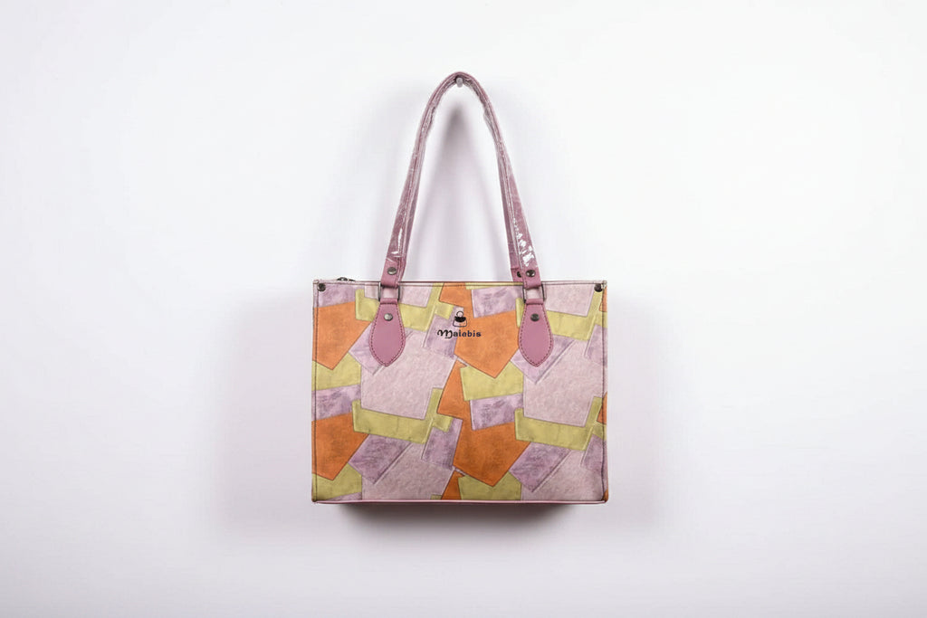 Printed Purple Pu Tote Bag