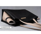 Crocodile pattern dual tone hand bag