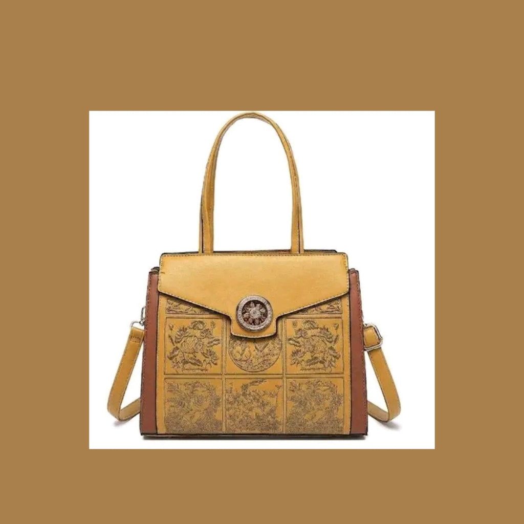 Mustard Women Handbag with Adjustable Sling Strap