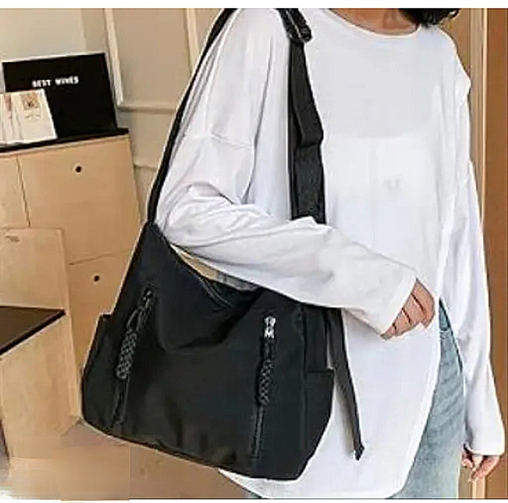 Alluring Canvas Black Cross Body Bag
