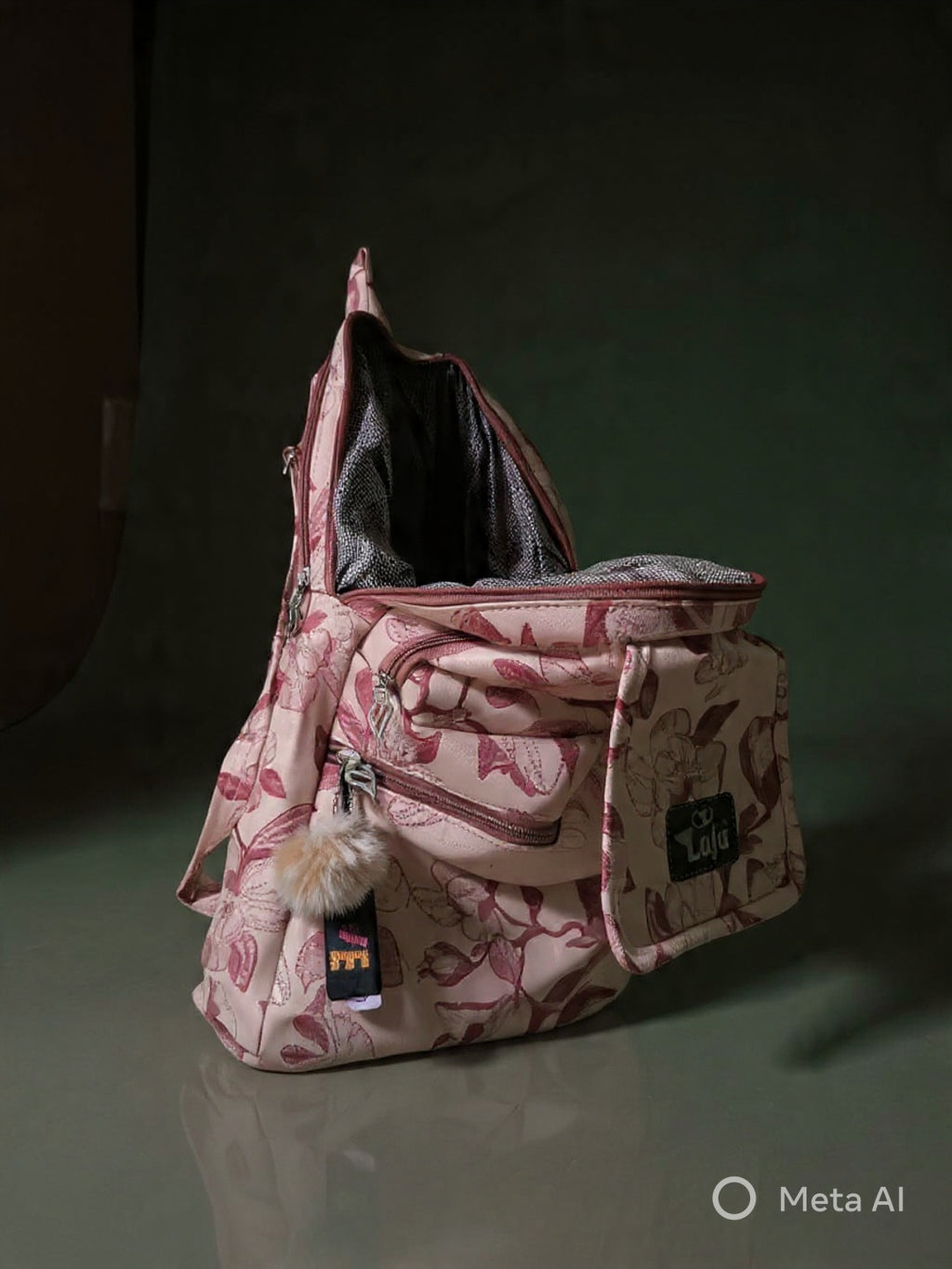 Elegant floral leaf Printed women backpack college bag