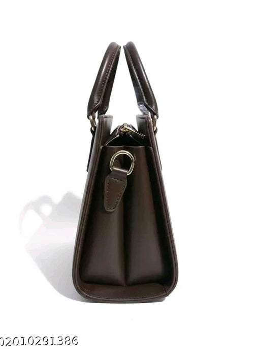 Dual-Tone Handbag with Crossbody Strap