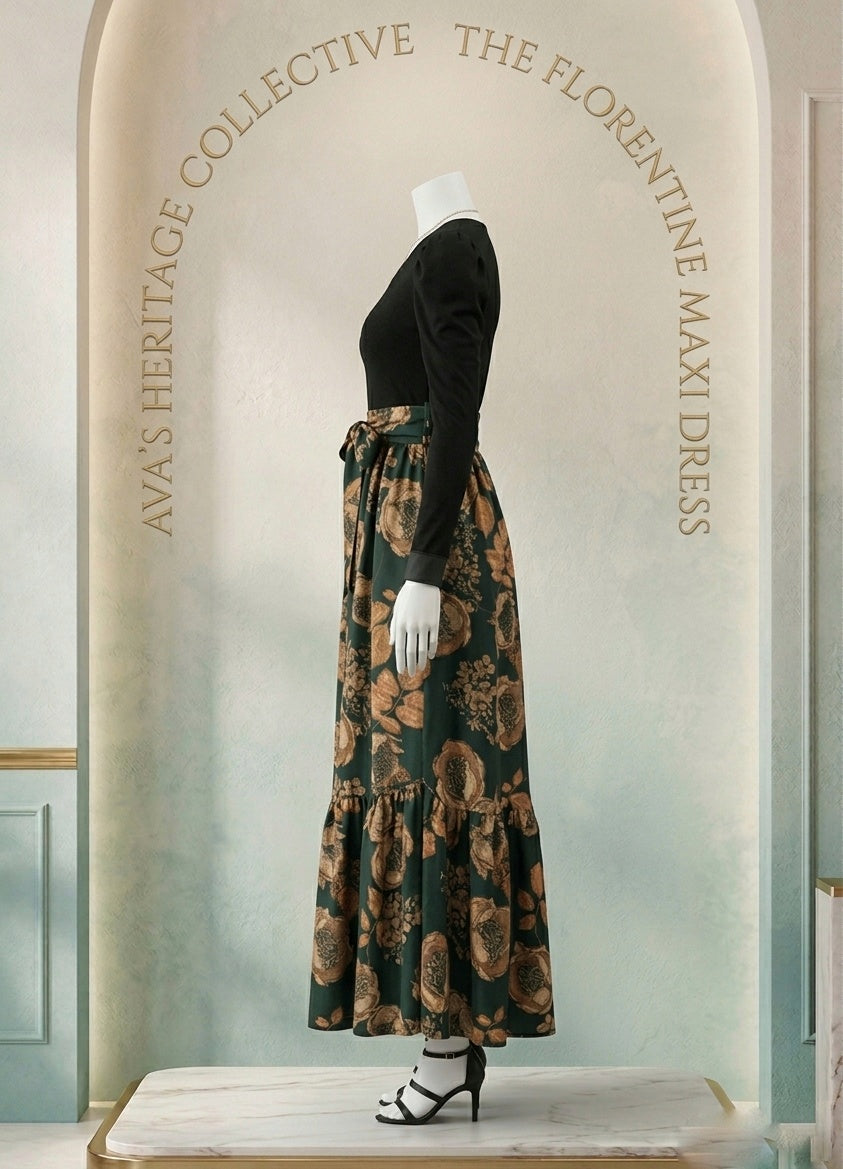 Elegent floral print Maxi dress