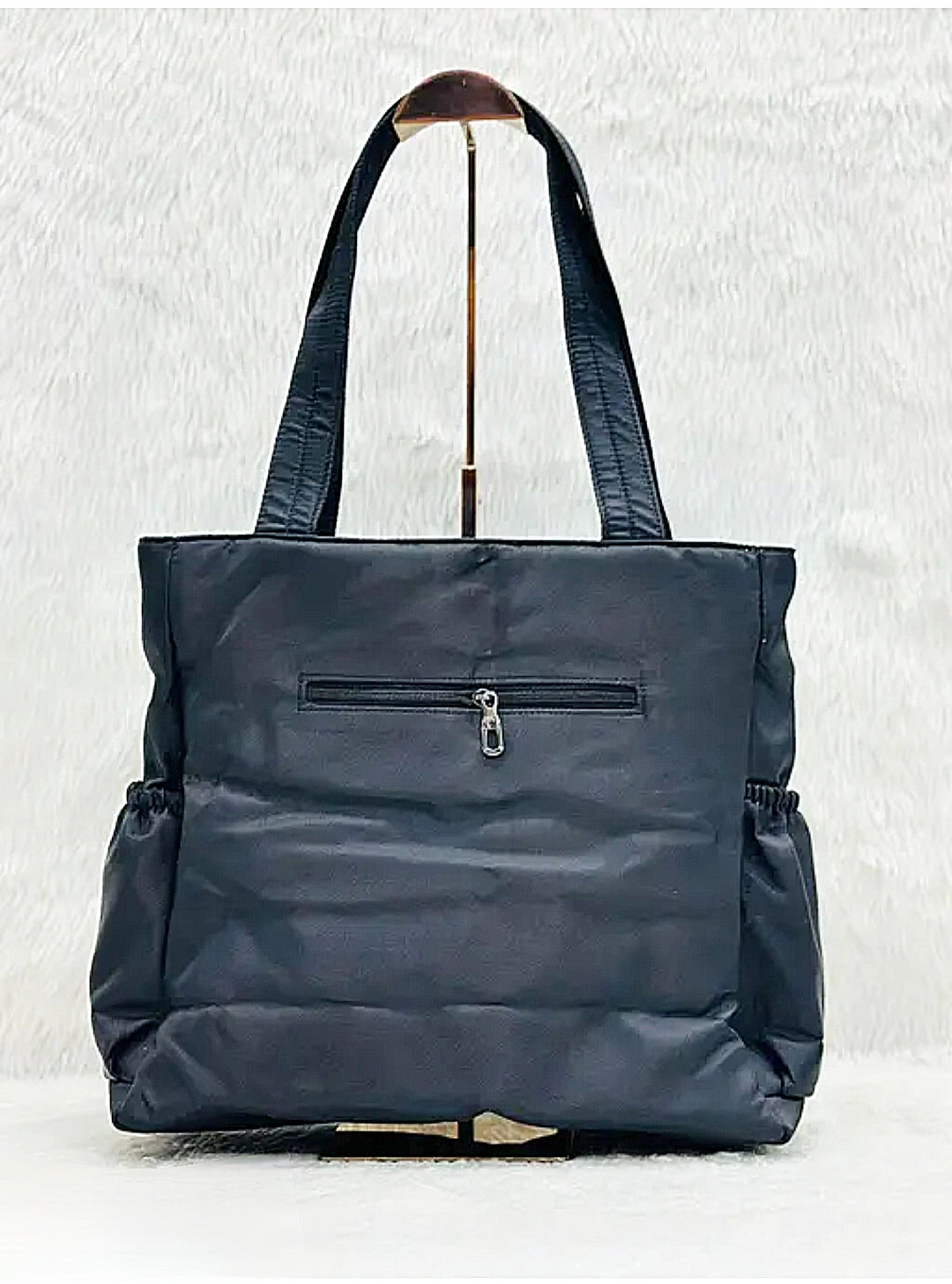 Black poly tote Bag