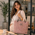 Marble print pink tote