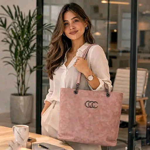 Marble print pink tote