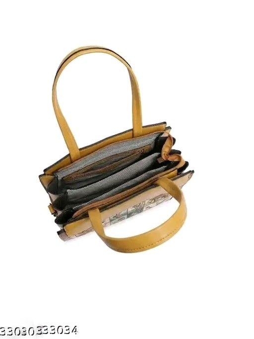 Mustard Women Handbag with Adjustable Sling Strap