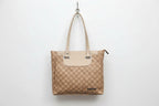 Cream Printed tote Bag