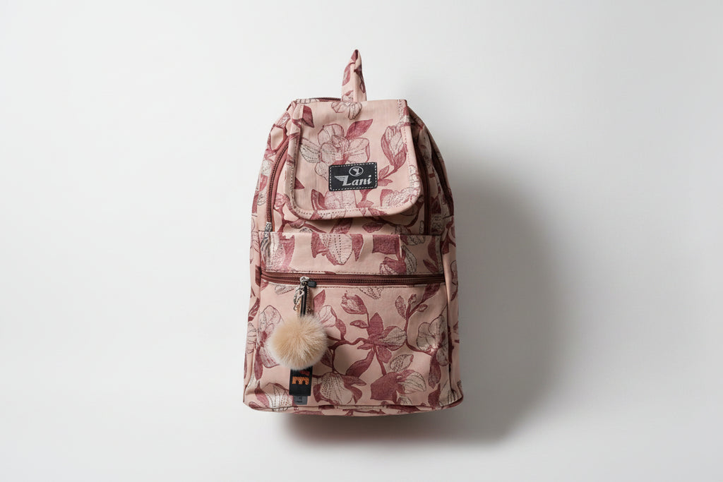 Elegant floral leaf Printed women backpack college bag