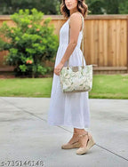 Knitted Floral Hand Held Handbag with adjustable strap