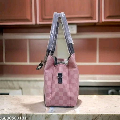 Checkered Pattern PU Tote Bag