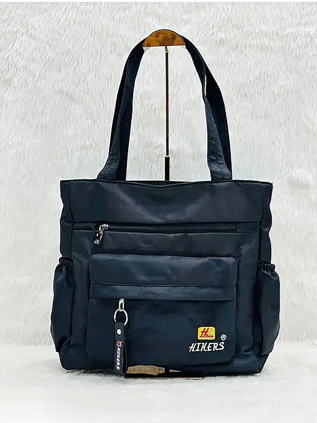 Black poly tote Bag