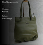 Green leather tote Bag