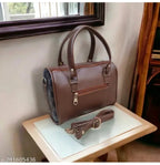 Stylish brown checkered sling Bag