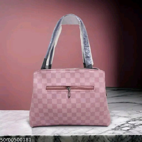 Checkered Pattern PU Tote Bag