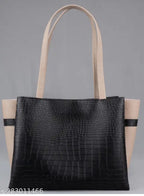 Crocodile pattern dual tone hand bag
