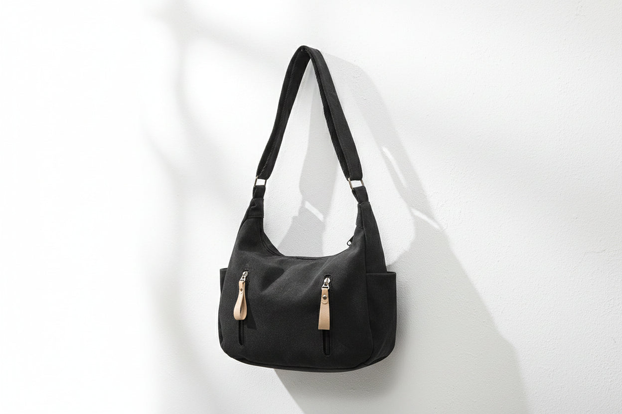 Alluring Canvas Black Cross Body Bag