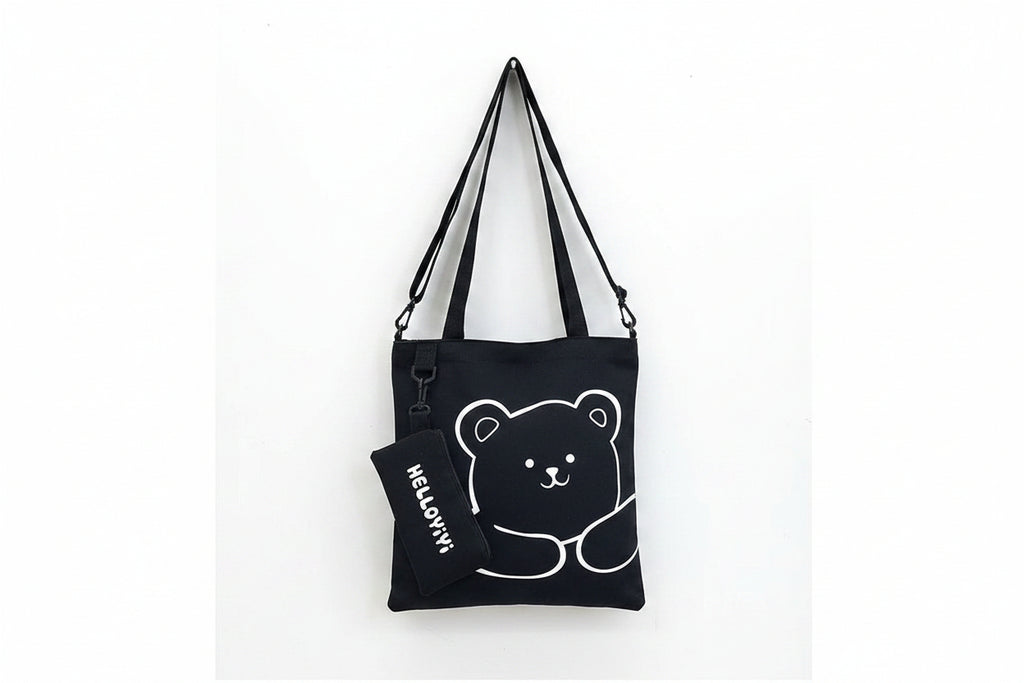 Elite black Canvas Tote Bag