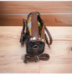 Stylish brown checkered sling Bag
