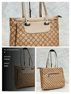 Cream Printed tote Bag